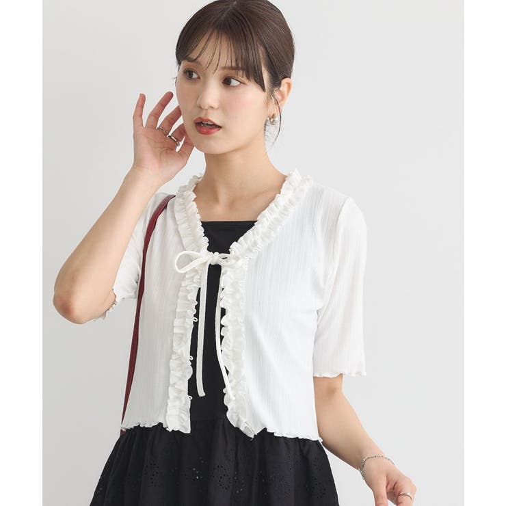 フリルカットリブカーディガン | earth music&ecology  | 詳細画像7 