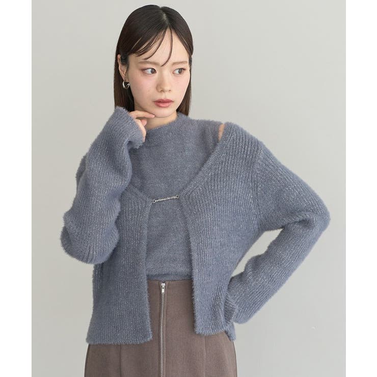 SET2点チャーム付きシャギーニット＋インナー | earth music&ecology  | 詳細画像11 