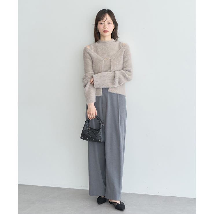 SET2点チャーム付きシャギーニット＋インナー | earth music&ecology  | 詳細画像6 