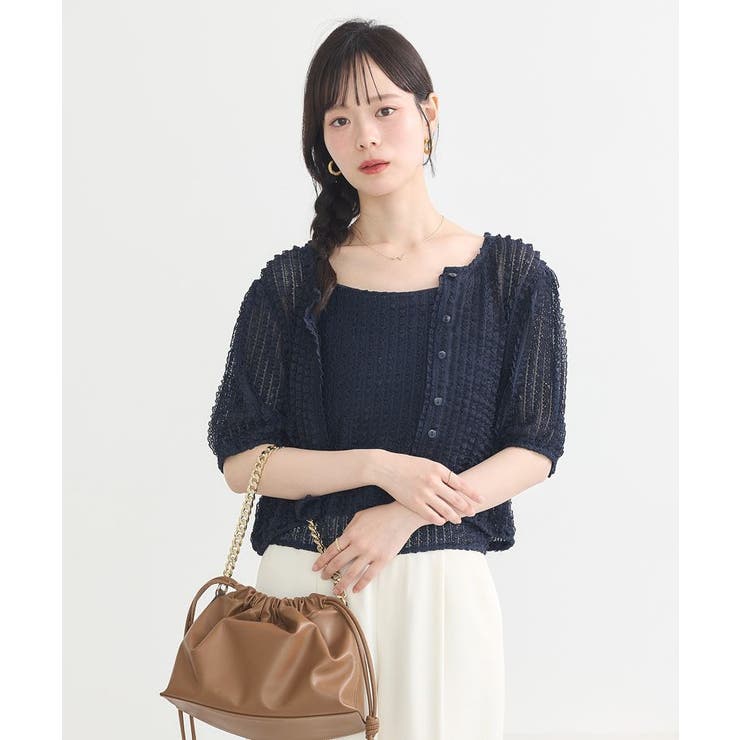 ミニフリルカットレースアンサンブル | earth music&ecology  | 詳細画像10 