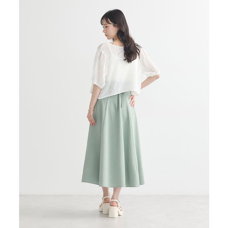 ミニフリルカットレースアンサンブル | earth music&ecology  | 詳細画像8 