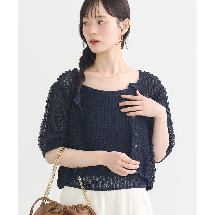 ミニフリルカットレースアンサンブル | earth music&ecology  | 詳細画像9 