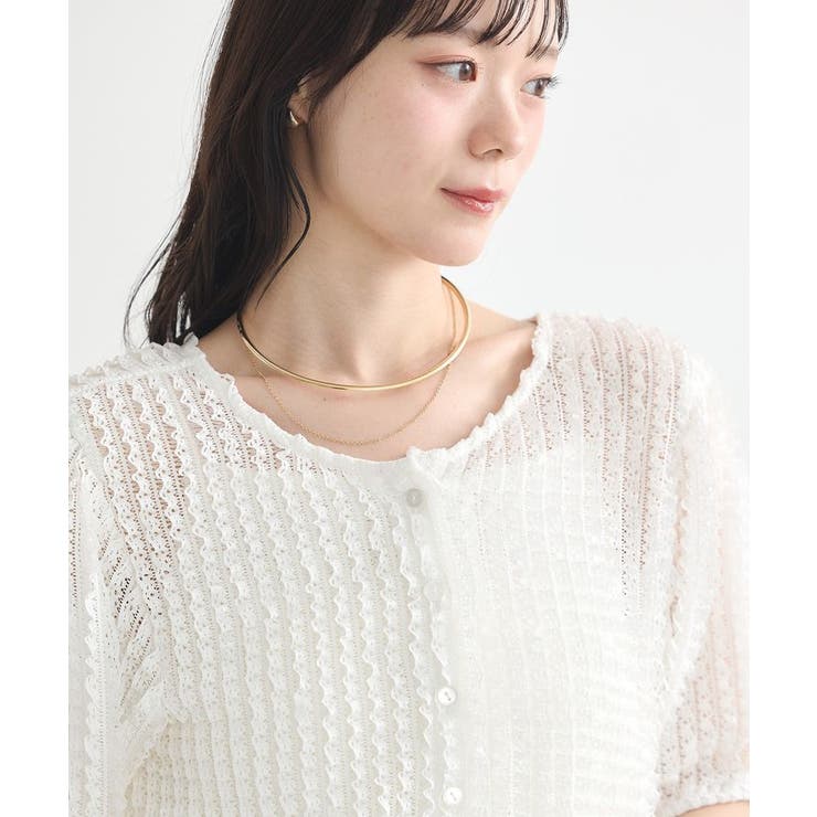 ミニフリルカットレースアンサンブル | earth music&ecology  | 詳細画像21 