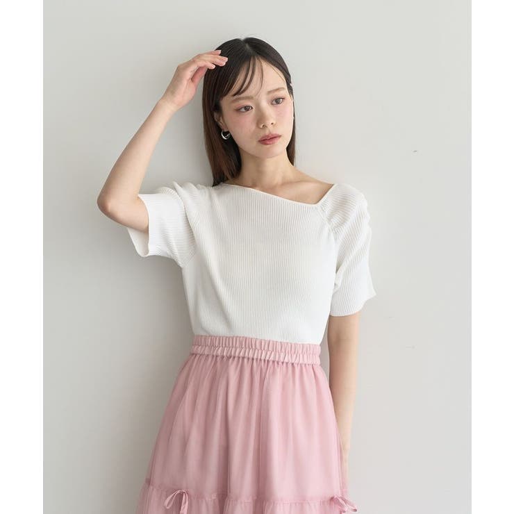 アシメネックリブニットプルオーバー | earth music&ecology  | 詳細画像9 