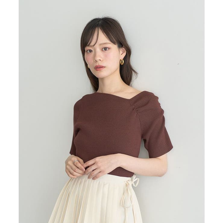 アシメネックリブニットプルオーバー | earth music&ecology  | 詳細画像16 