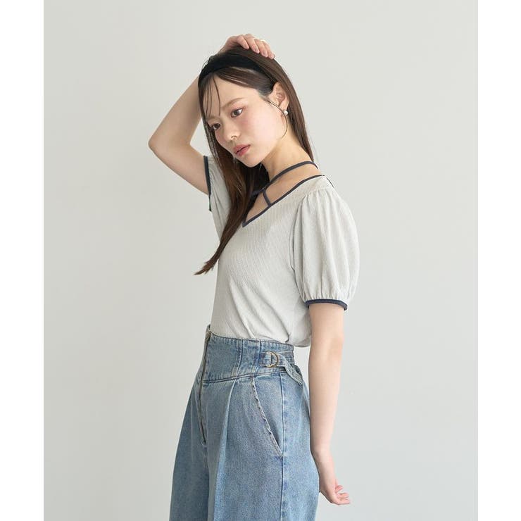 マルチウェイ配色リボンカットプルオーバー | earth music&ecology  | 詳細画像10 