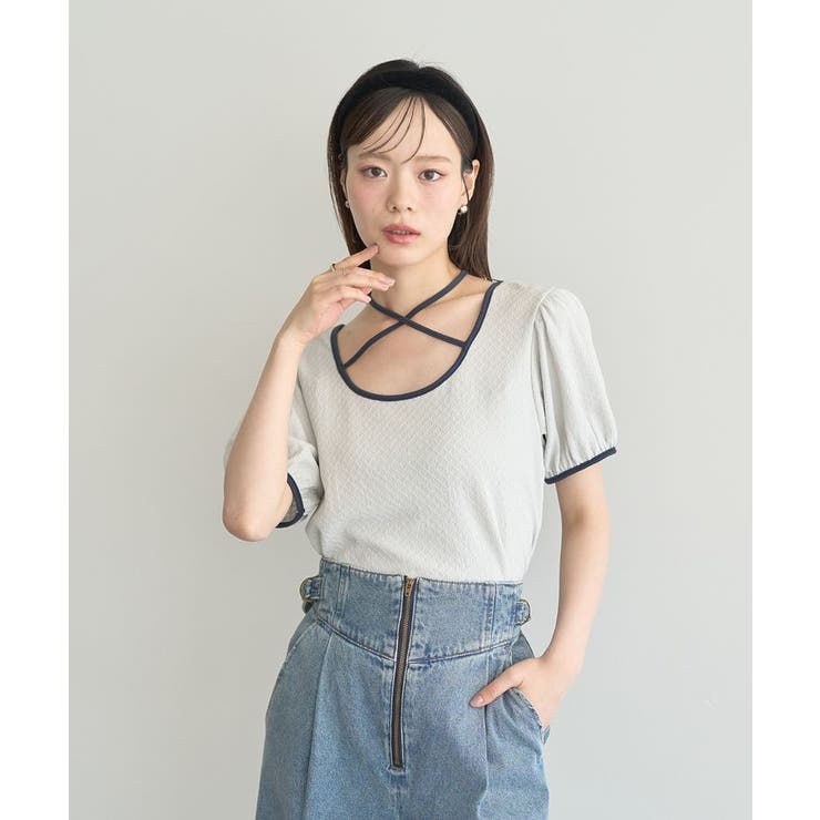 マルチウェイ配色リボンカットプルオーバー | earth music&ecology  | 詳細画像8 