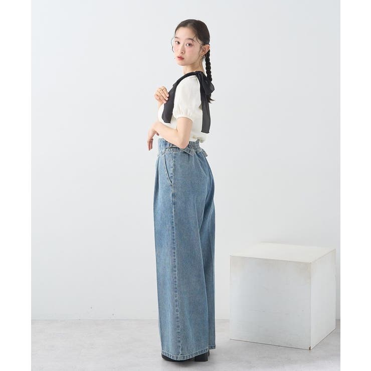 アシメ肩リボンカットソー | earth music&ecology  | 詳細画像15 