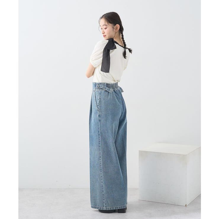 アシメ肩リボンカットソー | earth music&ecology  | 詳細画像16 