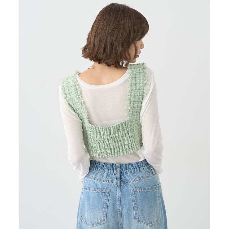 フリンジツイードビスチェ | earth music&ecology  | 詳細画像4 