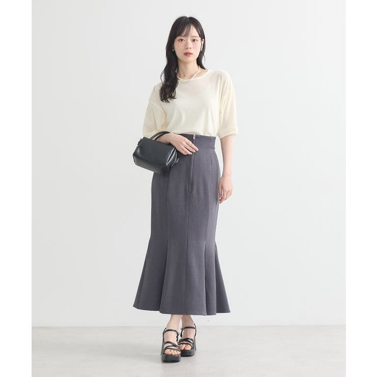 フロントジップマーメイドスカート | earth music&ecology  | 詳細画像4 