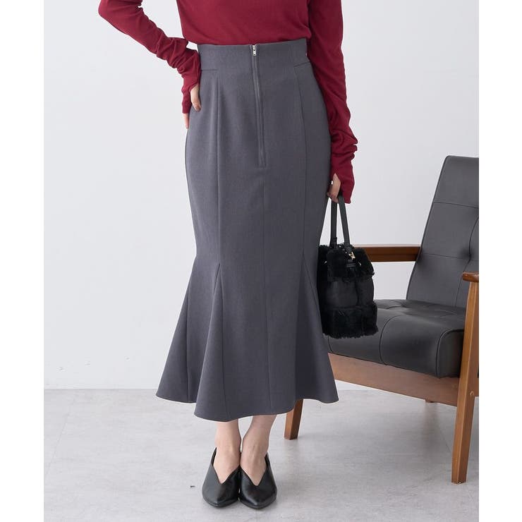 グレー | フロントジップマーメイドスカート | earth music&ecology 