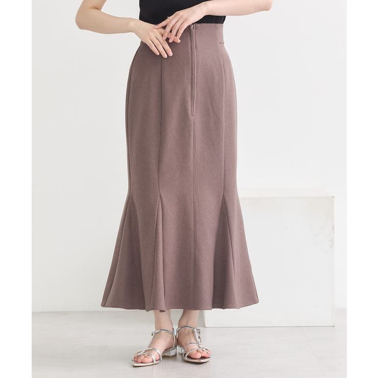 モカ | フロントジップマーメイドスカート | earth music&ecology 