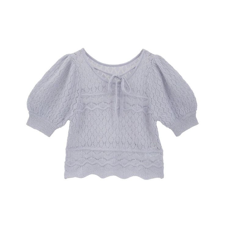 キャットヤーン透かし編みニットプルオーバー | earth music&ecology  | 詳細画像34 