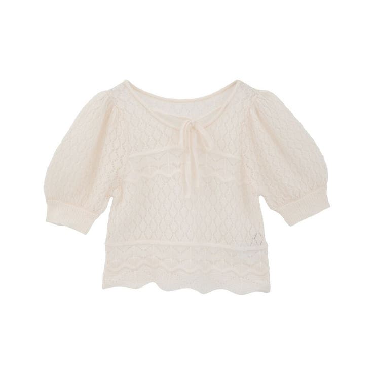 キャットヤーン透かし編みニットプルオーバー | earth music&ecology  | 詳細画像32 