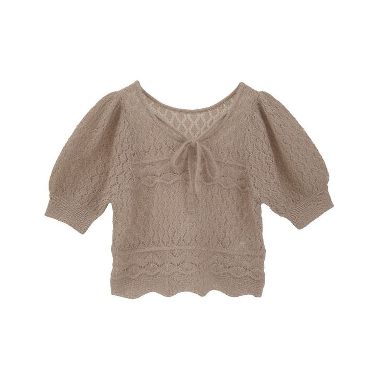 キャットヤーン透かし編みニットプルオーバー | earth music&ecology  | 詳細画像33 