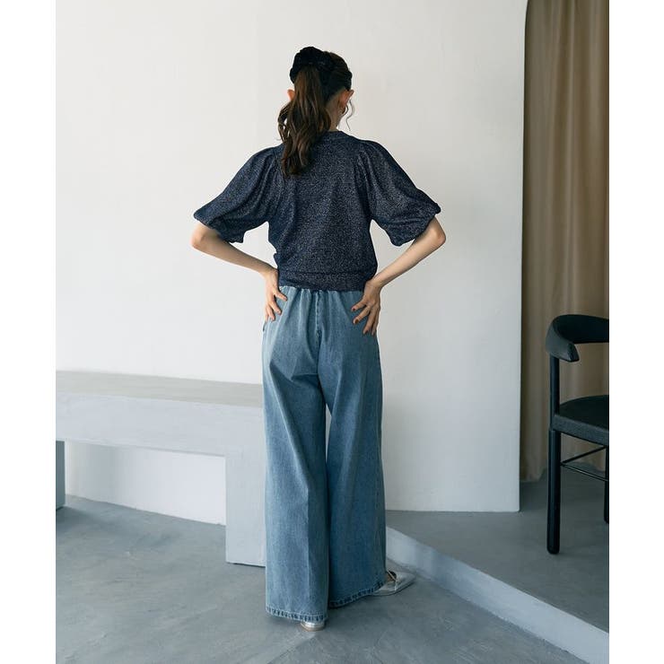 ラメモールパフスリニットプルオーバー | earth music&ecology  | 詳細画像11 