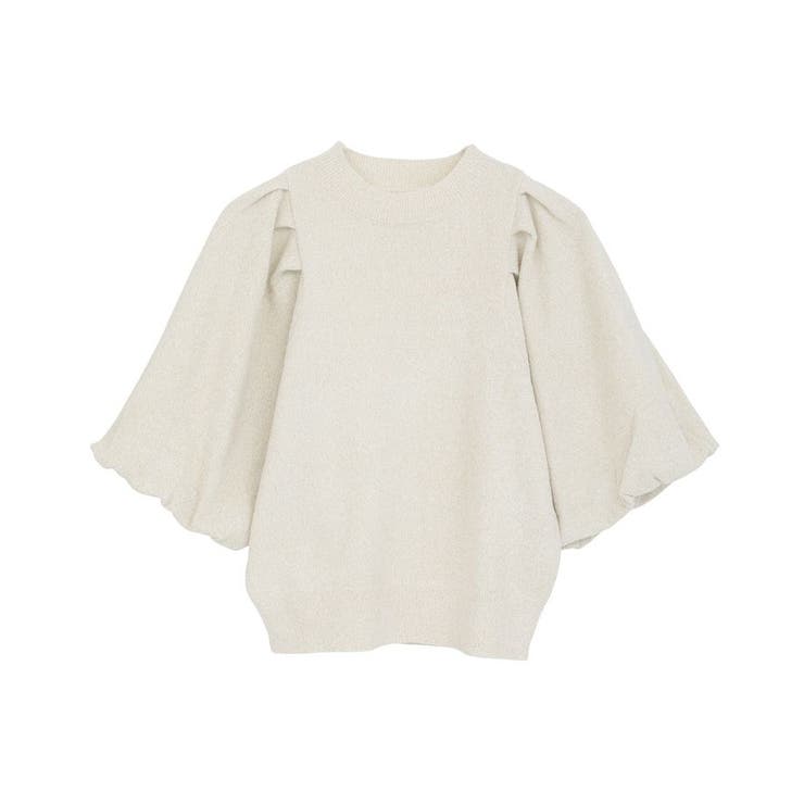 ラメモールパフスリニットプルオーバー | earth music&ecology  | 詳細画像30 