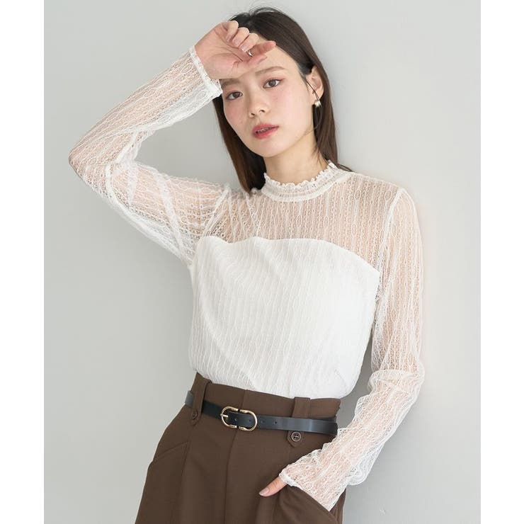 レースドッキングプルオーバー | earth music&ecology  | 詳細画像9 