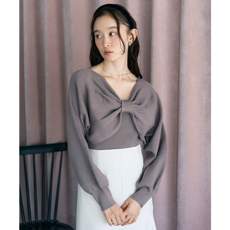 【WEB限定】リボンニットアンサンブル | earth music&ecology  | 詳細画像3 