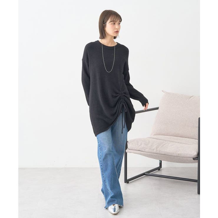 パウダーシャギーシャーリングニットミニワンピース | earth music&ecology  | 詳細画像16 