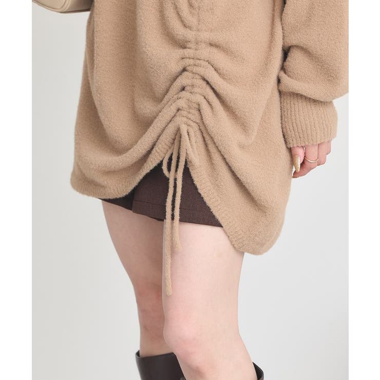 パウダーシャギーシャーリングニットミニワンピース | earth music&ecology  | 詳細画像23 