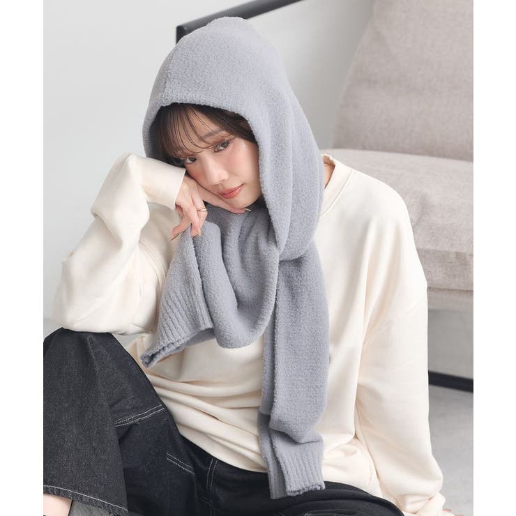 パウダーシャギーフーディーマフラー | earth music&ecology  | 詳細画像7 