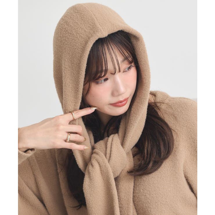 パウダーシャギーフーディーマフラー | earth music&ecology  | 詳細画像8 