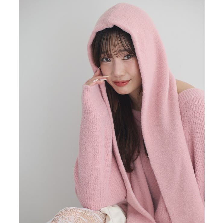 パウダーシャギーフーディーマフラー | earth music&ecology  | 詳細画像12 