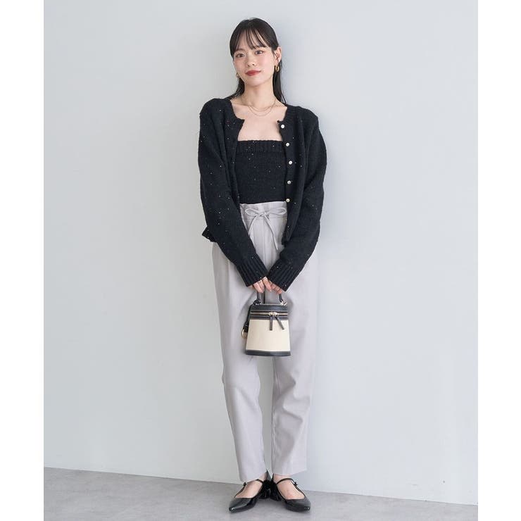 SET2点フラワースパンコールカーデ＋ビスチェ[品番：EMEW0050694