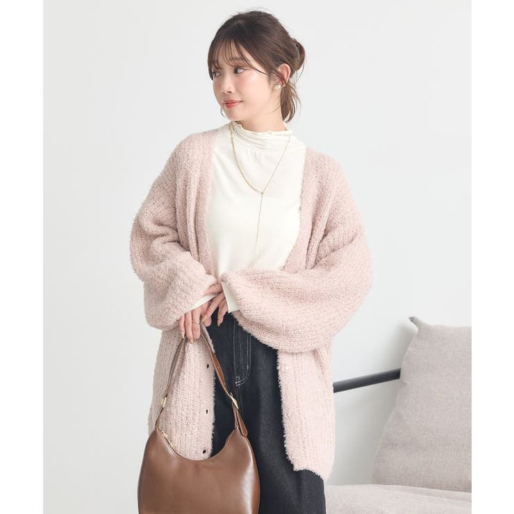 スパンコールブークレカーディガン | earth music&ecology  | 詳細画像10 