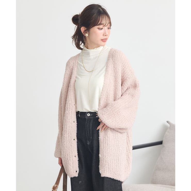 スパンコールブークレカーディガン | earth music&ecology  | 詳細画像11 