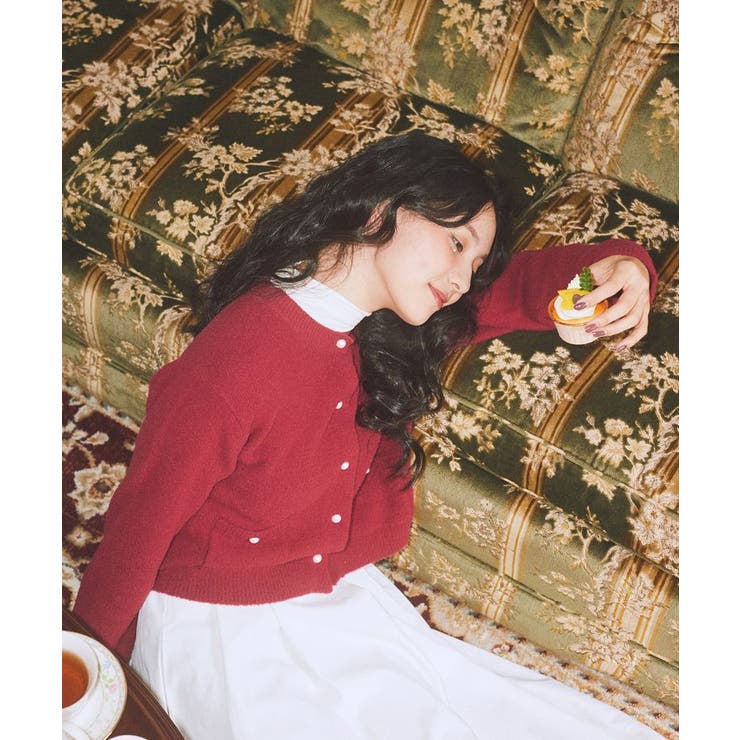 パウダーシャギークルーネックカーディガン | earth music&ecology  | 詳細画像18 