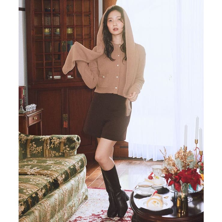 パウダーシャギークルーネックカーディガン | earth music&ecology  | 詳細画像20 