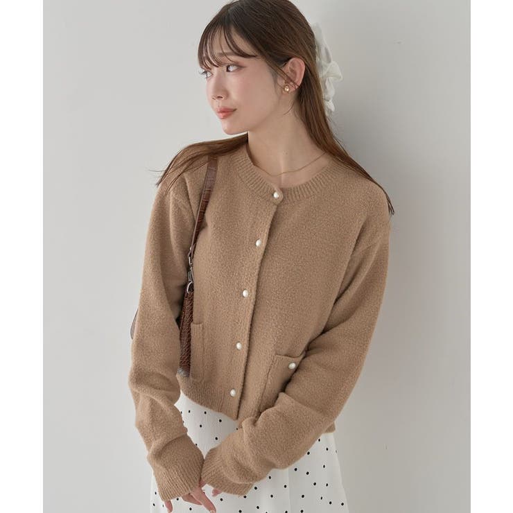 パウダーシャギークルーネックカーディガン | earth music&ecology  | 詳細画像1 