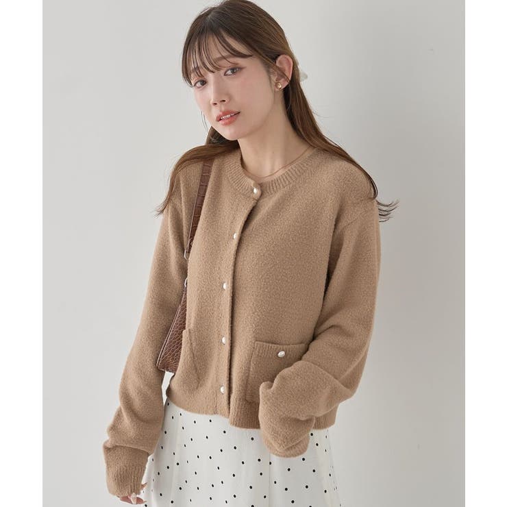 パウダーシャギークルーネックカーディガン | earth music&ecology  | 詳細画像21 