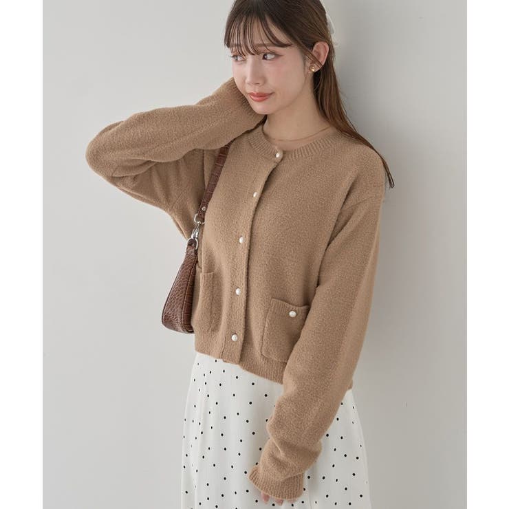 パウダーシャギークルーネックカーディガン | earth music&ecology  | 詳細画像22 