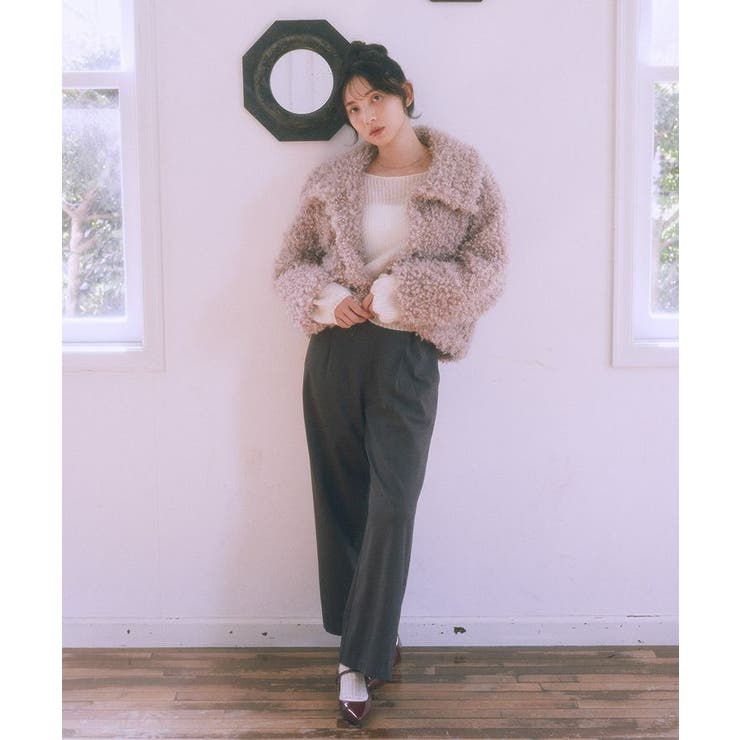 プードルファーショートブルゾン | earth music&ecology  | 詳細画像10 