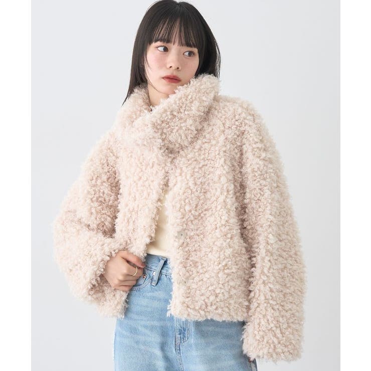 クリーム | プードルファーショートブルゾン | earth music&ecology 