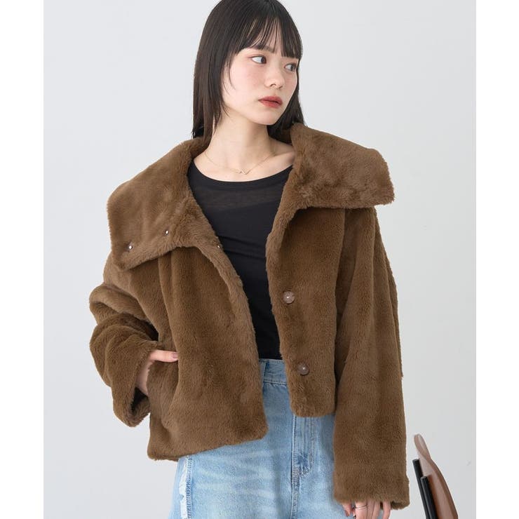 ファーショートブルゾン | earth music&ecology  | 詳細画像1 