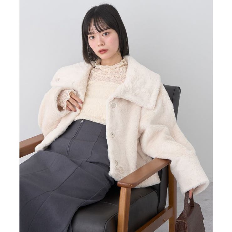 ファーショートブルゾン | earth music&ecology  | 詳細画像18 