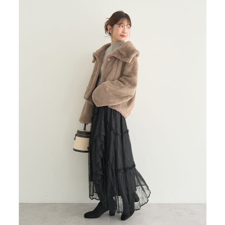 ファーショートブルゾン | earth music&ecology  | 詳細画像25 