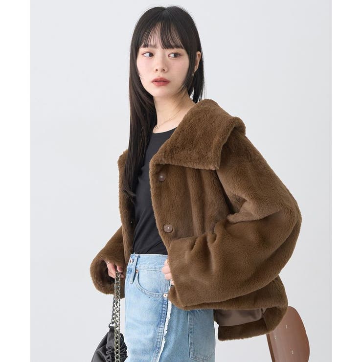 ファーショートブルゾン | earth music&ecology  | 詳細画像4 