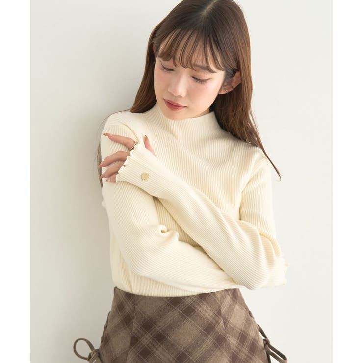 ハートプレートリブニットプルオーバー | earth music&ecology  | 詳細画像3 