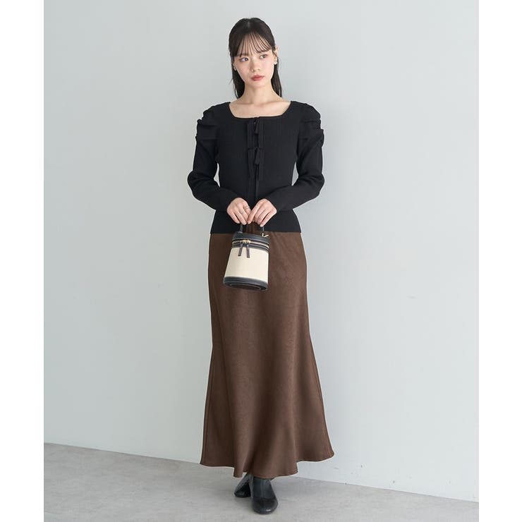 レイヤード風ギャザーショルダーリブニット | earth music&ecology  | 詳細画像13 