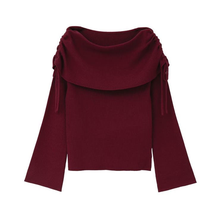 リボンギャザーオフショルニットプルオーバー | earth music&ecology  | 詳細画像30 