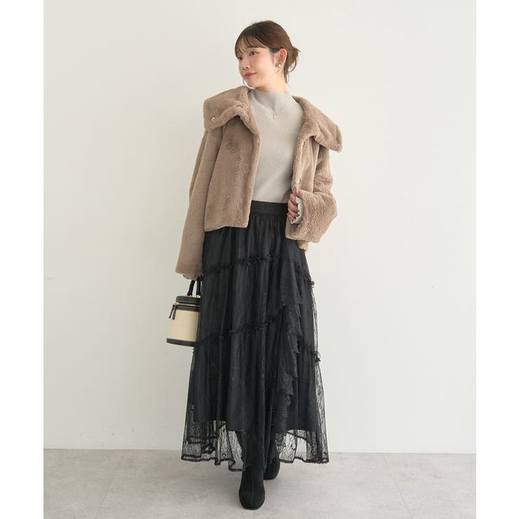 レースフリルティアードスカート | earth music&ecology  | 詳細画像13 
