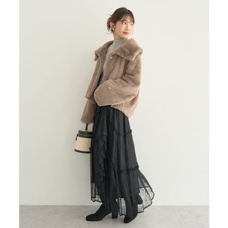 レースフリルティアードスカート | earth music&ecology  | 詳細画像15 