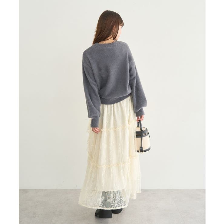 レースフリルティアードスカート | earth music&ecology  | 詳細画像8 