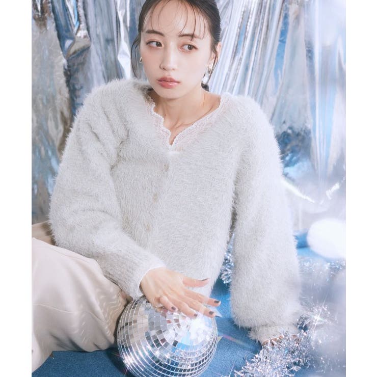 ミックスカラーラメニットカーディガン | earth music&ecology  | 詳細画像3 